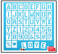 1 Inch Letter Stencils Numbers Craft Stencils, 42 Pcs Reusable Alphabet Template