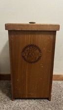 Vintage Rustic Farmhouse Wooden Trash Can Bin...