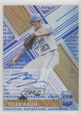 2019 Panini Elite Extra Edition Aspirations Blue 19/50 Tyler Baum #66 Auto 2p7