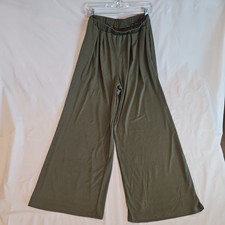 Cider Women's Pants Sz M Super Wide Leg Army Green Boho Palazzo Pants