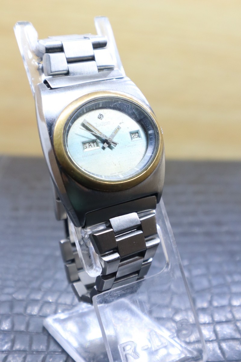 Vintage Zodiac SST 36000 Automatic Swiss Men's Watch Day-Date