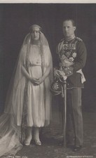 KING George II of Greece & Elisabeth of Romania WEDDING DAY -PC Postcard ROYALTY