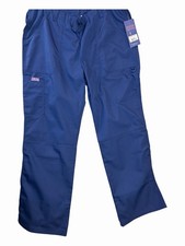 Cherokee Workwear Women  s Navy Cargo Scrub Pants Drawstring Waist Size Medium