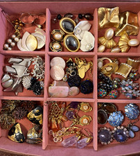 Vintage Jewelry Mixed Lot 40+ Earrings Clip-On and Pierced