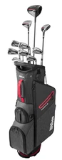 Wilson Profile Red Long with Stand Bag Complete Club Set Uniflex Graphite New