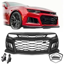 Fits 2016-2018 Chevy Camaro ZL1 Style Front Bumper Conversion w/ DRL Fog Light