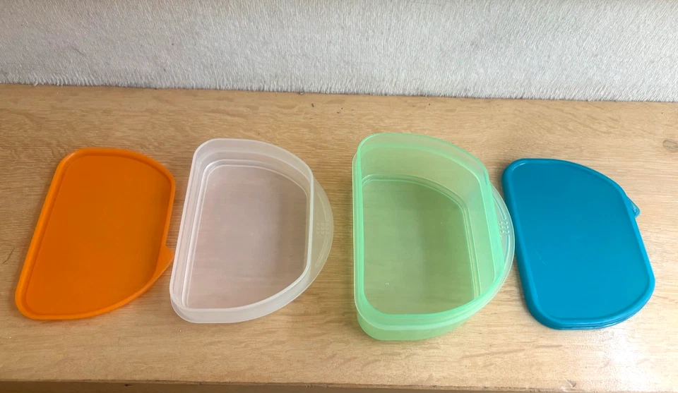 Tupperware 2 x Frischekabinett klein Aufschnitt Box Stapelbox + 2 Deckel - Bild 2 von 2