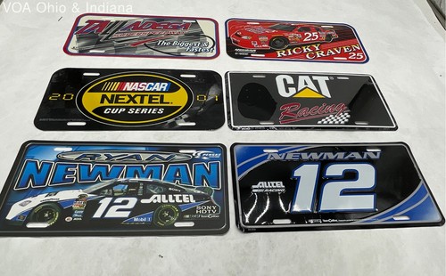 6 Pc NASCAR Vehicle License Plates