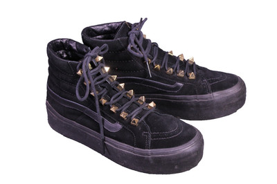 Vans Sneaker Sk8 Hi Damen Gr. 40,5 schwarz Leder Suede Nieten Platform  BC1939
