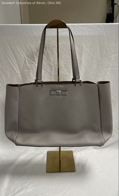 Kate Spade New York Taupe Pebbled Leather Bow Tote Shoulder  display picture 2