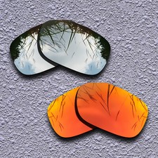 US Silver Fire Red Replacement Lenses For-Oakley TwoFace Polarized