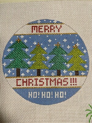 Handpainted Needlepoint canvas trees Ornament designs #2, JWPO #109 on 18mesh