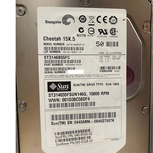 Sun 540-6550 Hard Disk Drive 146GB 15K FC for 6140 Array - Picture 3 of 3