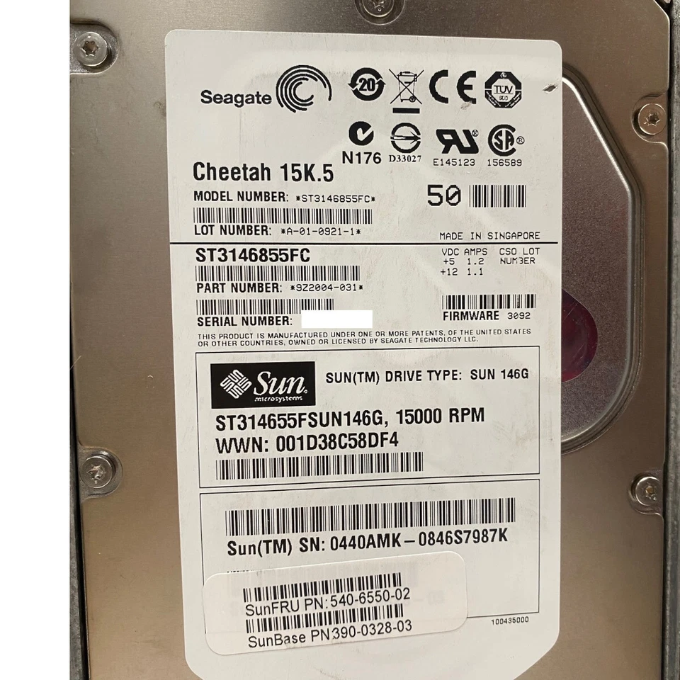 Sun 540-6550 Hard Disk Drive 146GB 15K FC for 6140 Array - Image 3 of 3