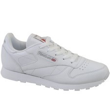 Image of Kids's Reebok Classic Leather Lace-up Trainers in White UK 1 / EU 32