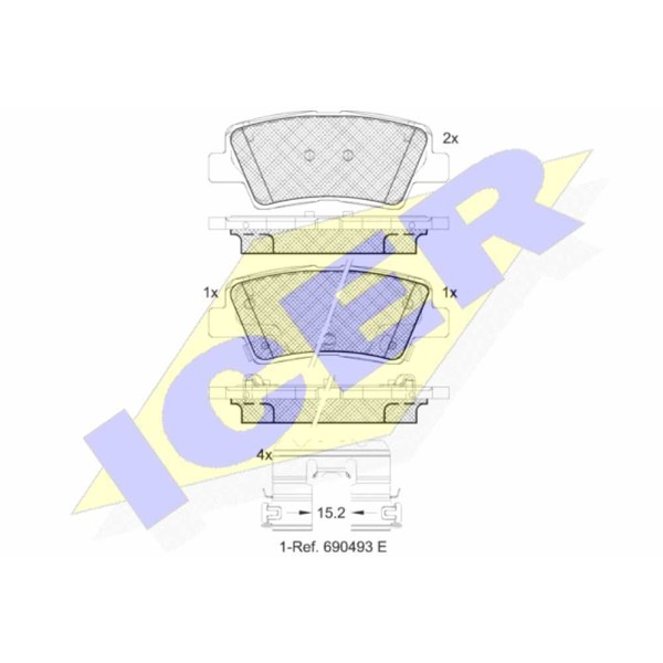 Icer BremsbeläGe Bremsbelegsatz Hinten FüR Hyundai I30 KIA Ceed Xceed Van-image