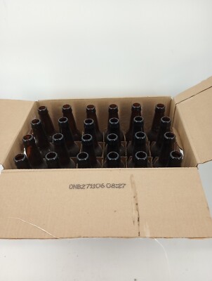 Unused Home brewing Beer Bottles - Amber - Case of 24 Some Caps Read Description