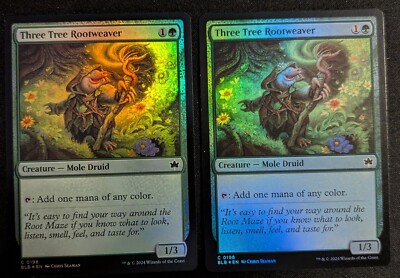 x2 MTG - Three Tree Rootweaver - Bloomburrow - Pack Fresh!!