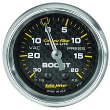 Autometer Carbon Fiber 52mm 20 Psi Mechanical Boost Gauge Autometer Carbon Fiber 52mm 20 Psi Mechanical Boost Gauge