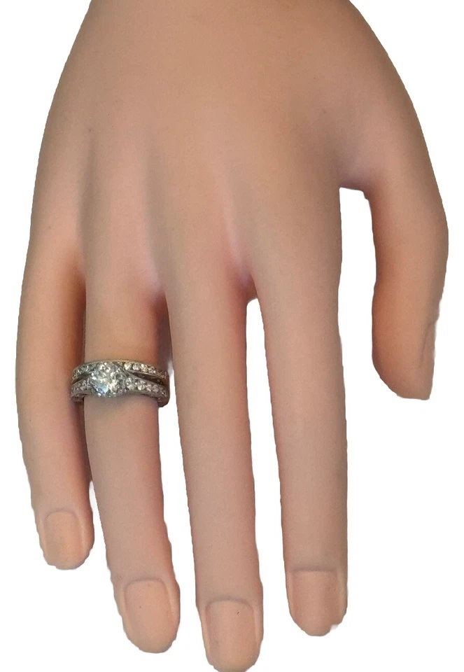 老式 18K 2.11 CT 反向 CRESCENT TACORI 婚礼戒指套装 S 4.5/5 — 第 4/4 张图片