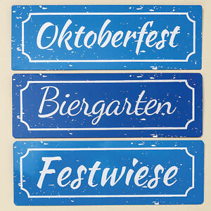 Schild Oktoberfest Biergarten Festwiese Blechschild Dekoschild Ebay