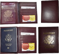 Lot of 4 New lambskin leather Passport cover. ID case credit card wallet BN