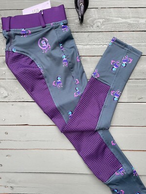 Kinder Reitstrumpfhose, Reithose, Silikon, Einhorn Größe 20, KOSTENLOSER UK-Versand