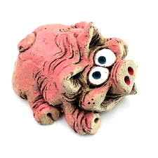 Buhner Studio Art (Stoneware)  Limited Edition Hand painted Whimsical Pig Small