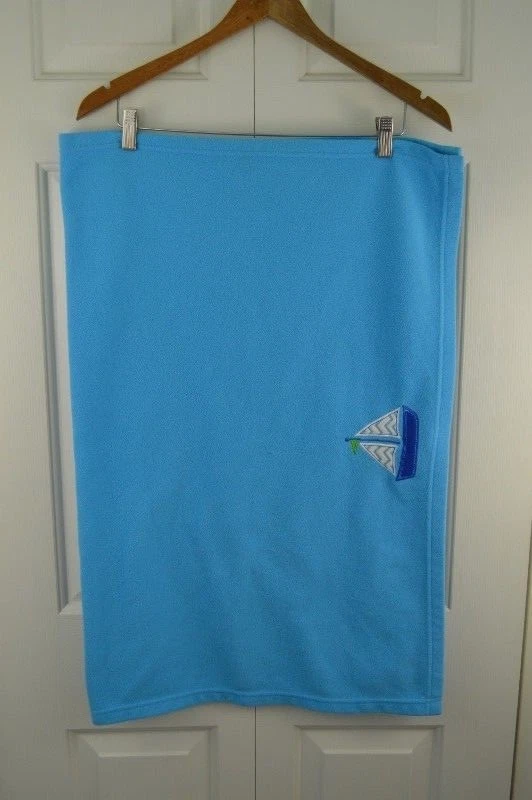 Little Bedding de NoJo Velero Bebé Manta Azul Vellón Barco Blanco Seguridad Foto 2 de 4