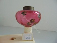 PINK GLASS OIL RESERVOIR OR TANK FOR OIL LAMP 8"'