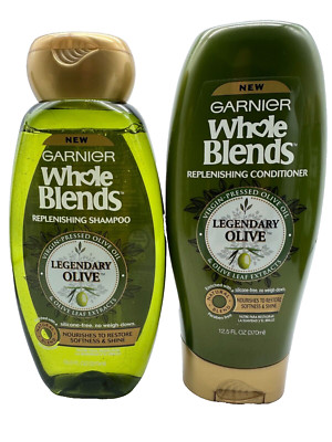 Garnier Whole Blends Legendary Olive Replenishing Shampoo & Conditioner 12.5 oz
