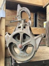 Antique Jamesway Cast Iron Barn Pulley  Vintage Farm Fort Atkinson WI Elmira NY
