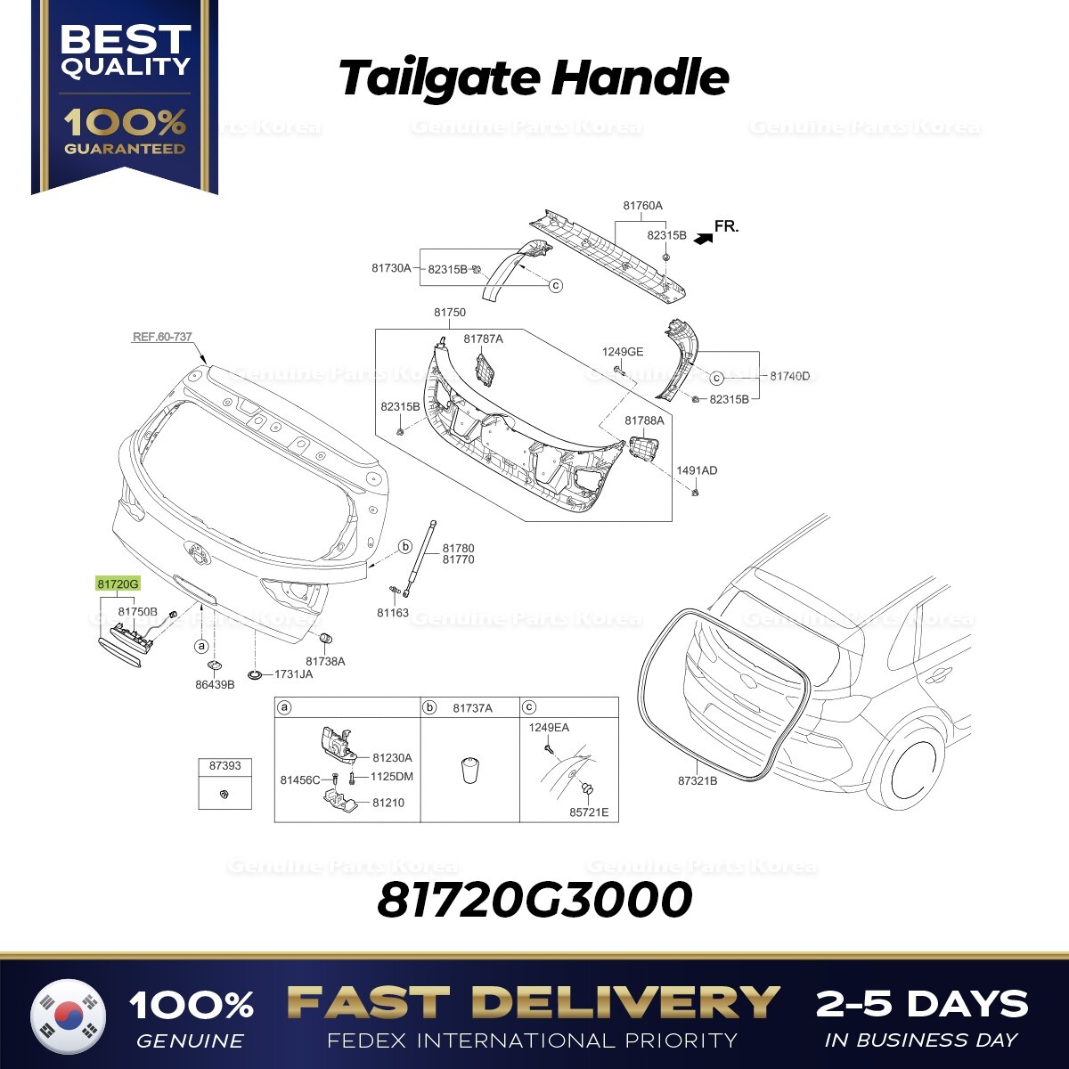⭐Genuine⭐ Tailgate Handle 81720G3000 for Hyundai Elantra GT | eBay