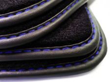  Fußmatten für VOLVO V40 Bj.05.2012 Hatchback Ziernaht Blau Velours Automatten