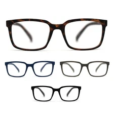 Stylish Matte Finish Rectangle Plastic Reading Glasses