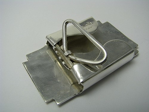 HANDMADE STERLING SILVER BELT BUCKLE NIELLO "Mayan Shaman" Guatemala c1960s USED - Picture 10 of 12