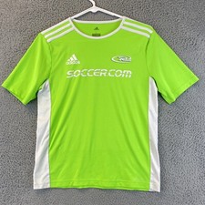 Adidas Youth Boys Shirt L 13-14 Y Neon Soccer Jersey Short Sleeve Logo / 63-2