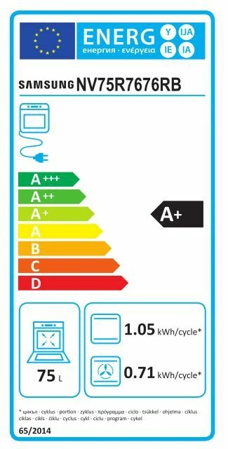 Samsung NV75R7676RB/EG Einbaubackofen Dual Cook Flex Pyrolyse Schwarz 75L EEK A+ - Bild 2 von 4