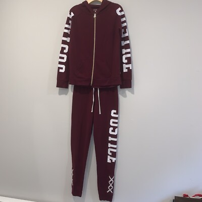 Justice active hoodie sweatsuit with jogging pants size 10