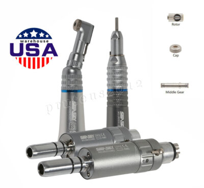 NSK Style Dental Low Speed Handpiece - Straight Contra Angle Air Motor, 2/4 Hole, Manual Chuck