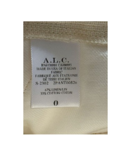 A.L.C. Pantaloncini donna Bennett lino/cotone ecrù vita alta sartoriali 0 nuovi con etichette - Foto 7 di 7