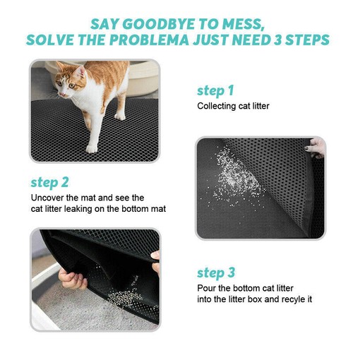 Cat Litter mat Large Kitty Litter Box Trapping Sifting Mats Waterproof Urine AU - Picture 8 of 12