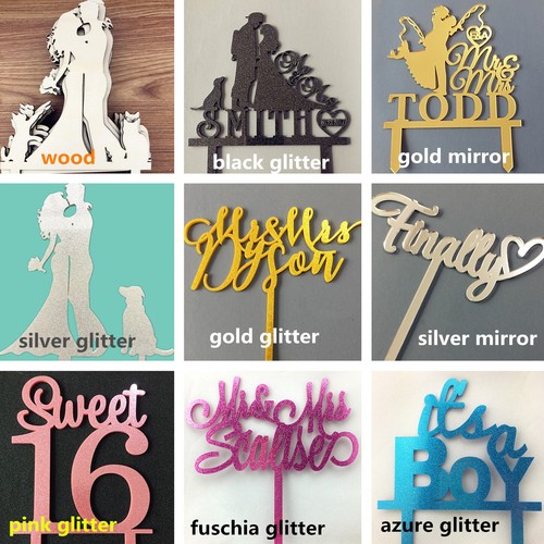Fishing Cake Topper Wedding Kissing Fisher Couple Personalised Pet Dogs Cats - Picture 2 of 7