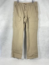 Duluth Trading Co Cargo Pants Men  s 35x34 Flex Fire Hose Khaki Canvas