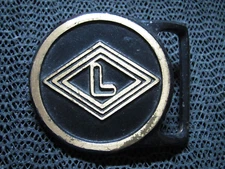 VALLEAU STUDIO INITIAL L BRASS HIPPIE BELT BUCKLE! VINTAGE! RARE! TECH ETHER! US