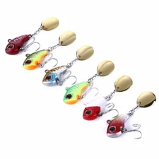 6PCS/Set 9-21g Metal VIB Spoon Spinnerbait 3D Eyes Ice Fishing Lures Bass Tackle