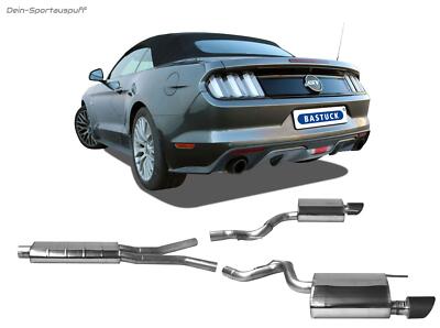 Bastuck Sportauspuffanlage Ford Mustang 6 bis 2018 2.3l EcoBoost je 100mm Carbon