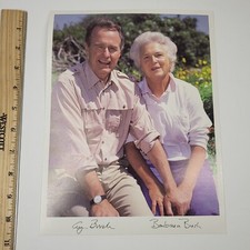George HW Bush & Barbara Bush Photo Lot Signed US President Portraits 8x10