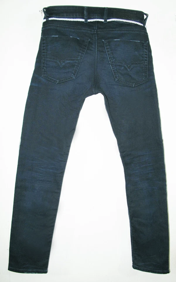 LO ÚLTIMO Hombres DIESEL KROOLEY-X-NE 69IC PANTALONES DE CHÁNDAL ELÁSTICOS OSCUROS 28 (ajuste 29) Foto 4 de 4