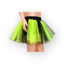      Plus Size Lime Black Stripe Tutu Skirt Glow UV Cyber character Cartoon